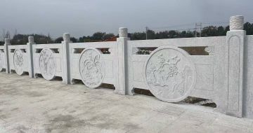 龙岩芝麻白河道栏杆 石材栏杆