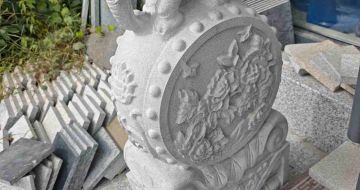 龙岩芝麻白抱鼓石 庭院抱鼓石