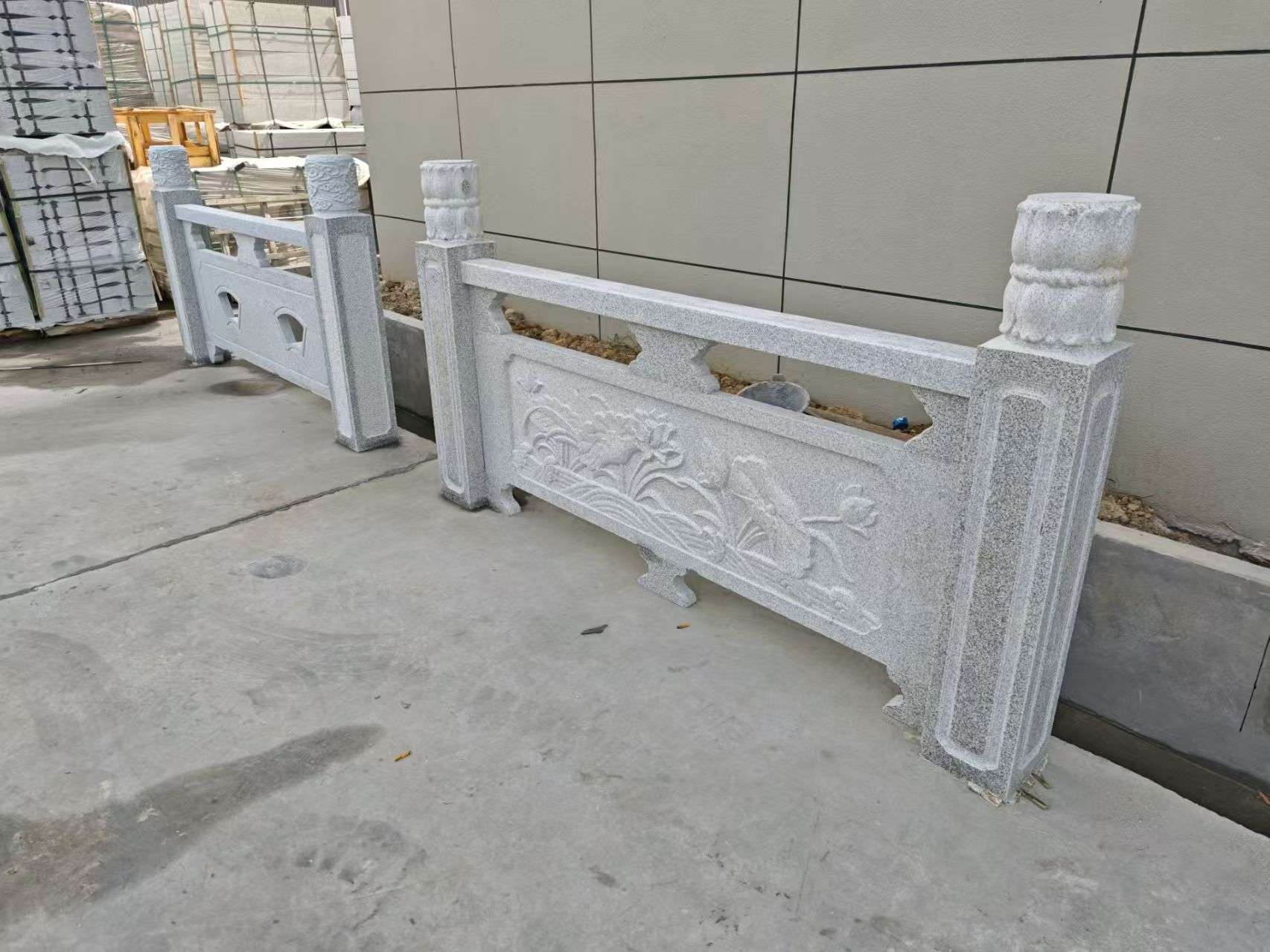 龙岩芝麻白河道栏杆 石材栏杆