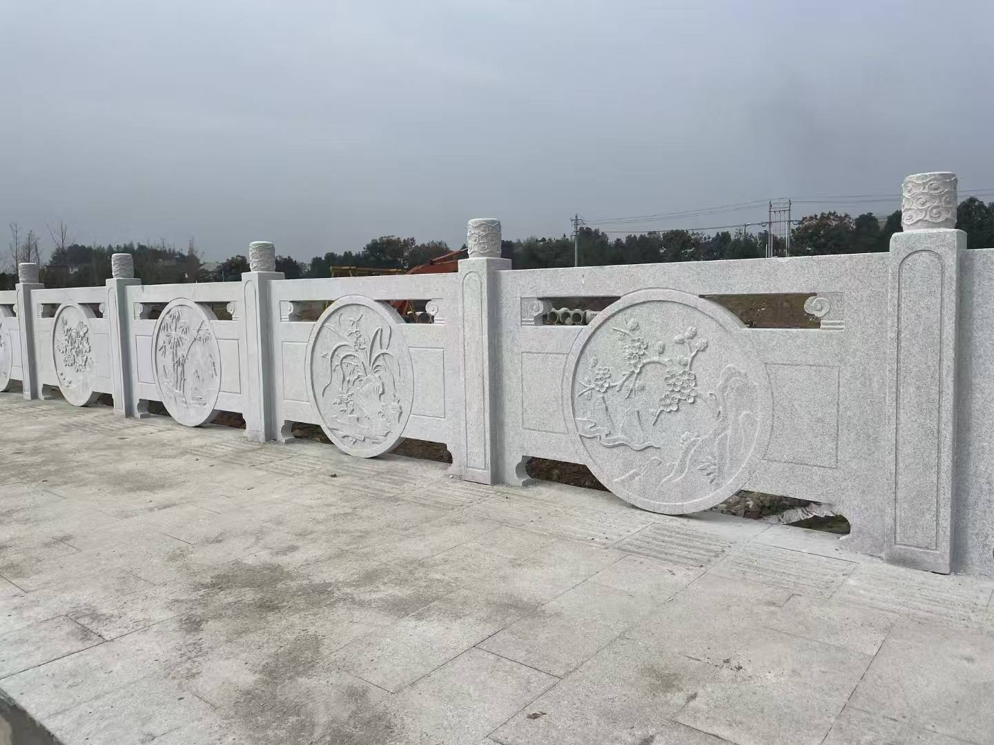 龙岩芝麻白河道栏杆 石材栏杆